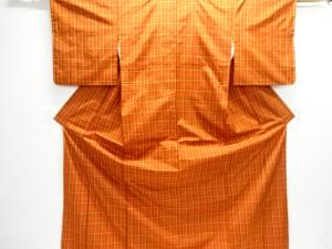 格子織り出し米沢紬着物アンサンブル